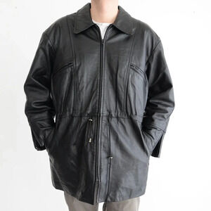 Vintage Danier Black Zip  Up 100% Leather Jacket Size Medium